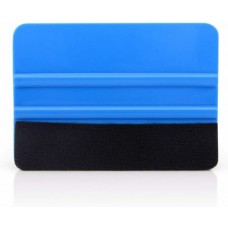 Professional felt edged vinyl squeegee application for decals